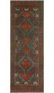 Semi-Antique Britney Rust/Charcoal Runner, 2'9x7'8