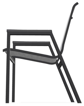 Bazza Sling Stackable Outdoor Dining Chair, Collect Charcoal/Black