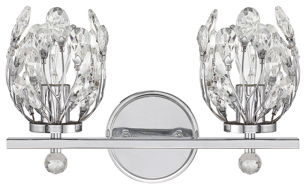 Moreno 2-Light Bathroom Vanity Light, Matte Black, Chrome