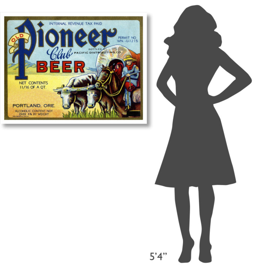 "Old Pioneer Club Beer" Digital Paper Print by Vintage Booze Labels, 38"x29"