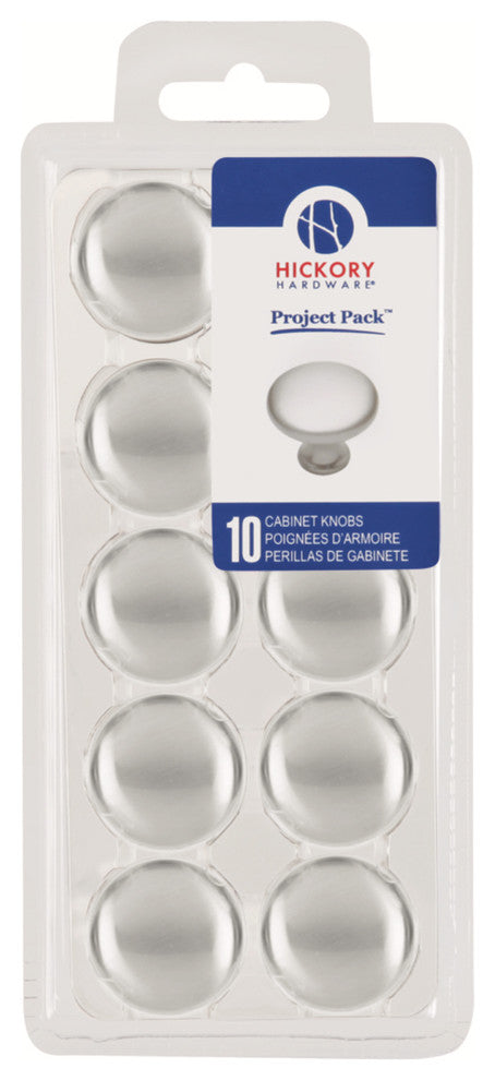 Belwith Hickory Project Pack 1-1/8 In. Metropolis Satin Nickel Cabinet Knob (10