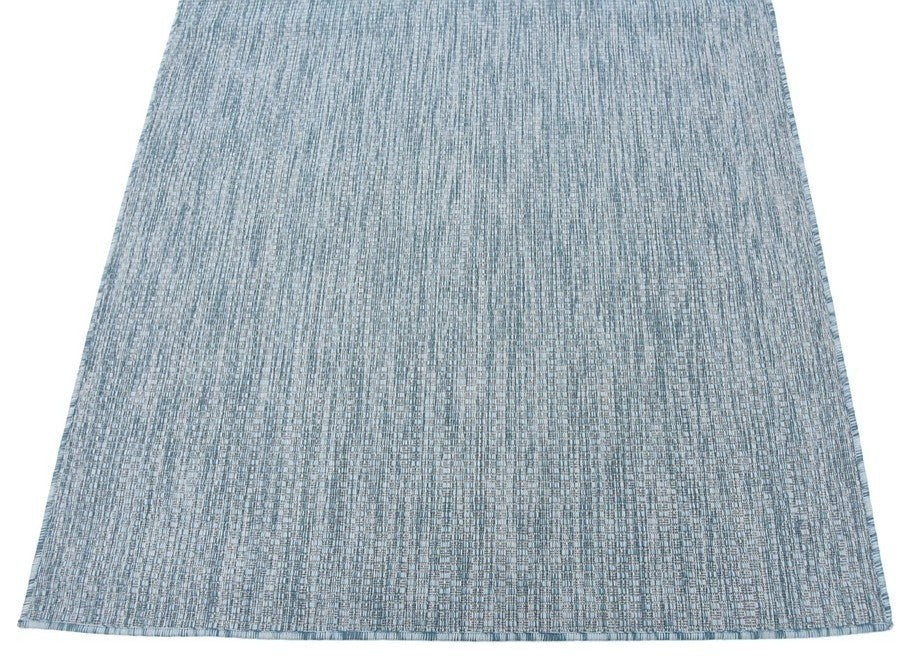 Unique Loom Aquamarine Solid Outdoor 4' 0 x 6' 0 Area Rug