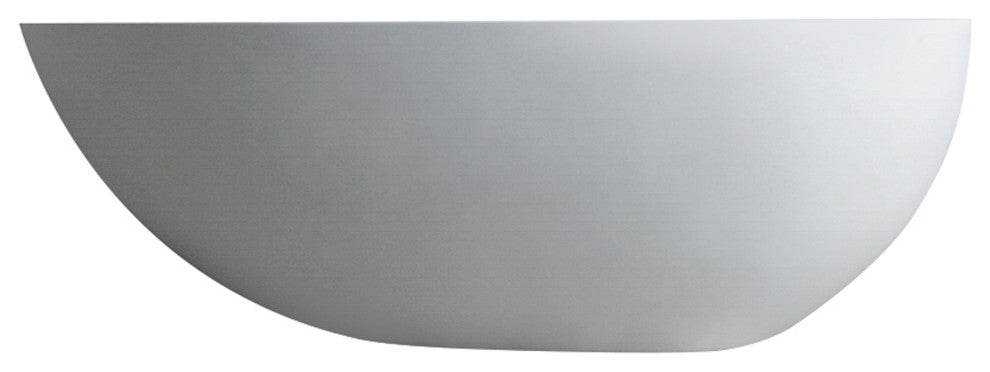 59 in. W Solid Surface Freestanding Flatbottom Soaking Bathtub in Matte White