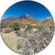 Caldera Of The Volcano Teide, Landscape Round Metal Wall Art, 11"
