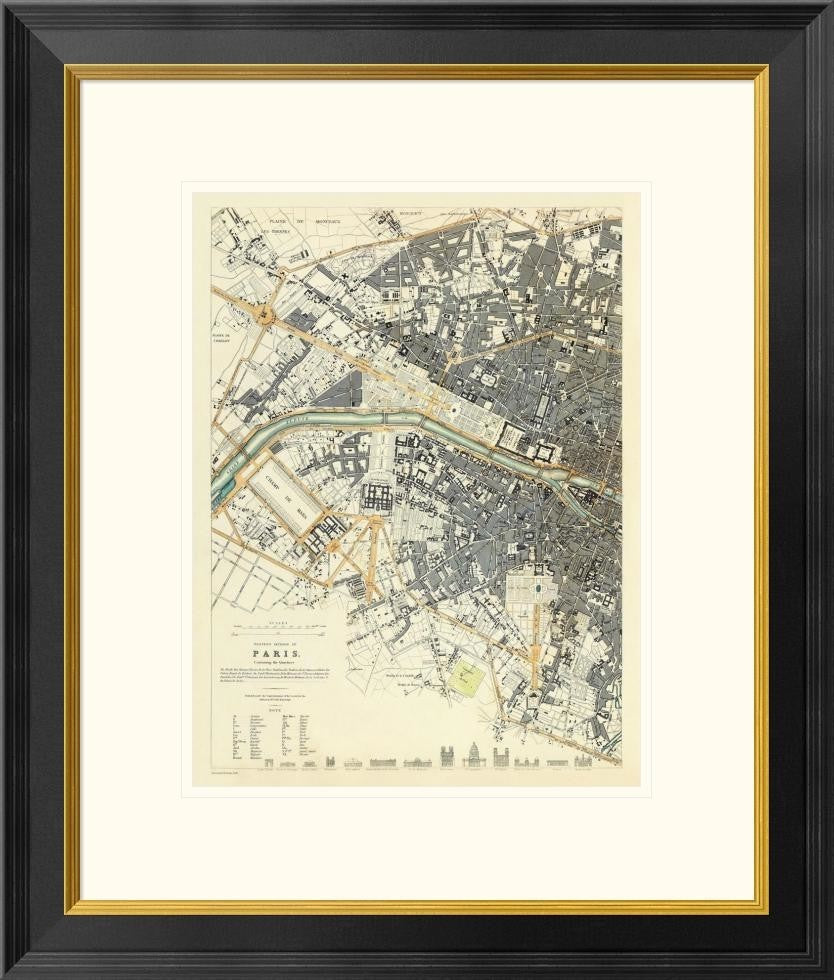 "Paris, France, 1834"  by Society for the Diffusion of Useful Knowledge, 22x26"