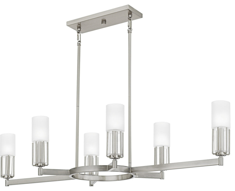 Quoizel CRZ648 Cruz 6 Light 48"W Linear Chandelier - Brushed Nickel