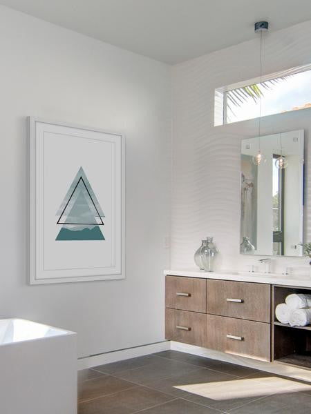"Trois Triangle II" Framed Painting Print, 24"x36"