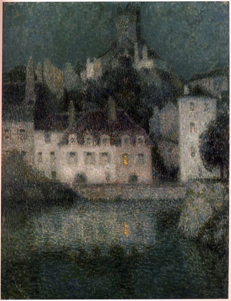 Henri Le Sidaner White houses at Quimperle, 21"x28" Wall Decal
