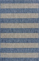 8' X 10' Blue And Gray Striped Indoor Outdoor Area Rug