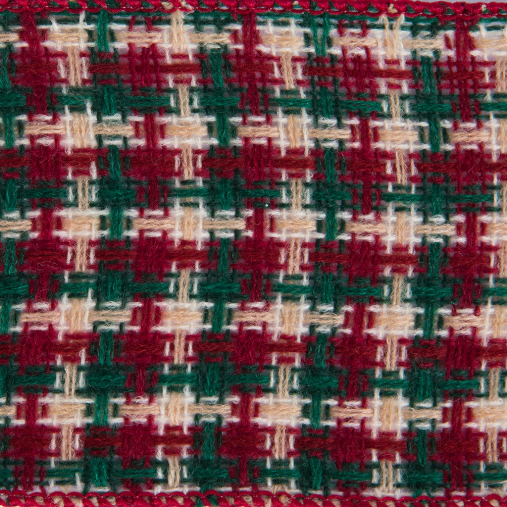 Vickerman Q201316 2.5"X10 Yard Red And Green Chunky Knit Christmas Ribbon