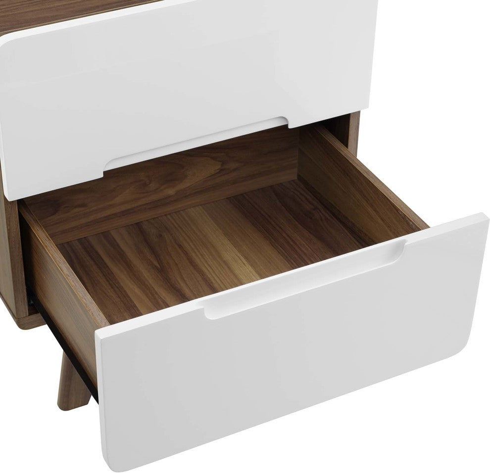 Origin Wood Nightstand or End Table, Walnut White