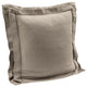 Luna Double Flanged Washed Linen Pillow, 20"x20", Taupe