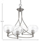 Capri 4-Light Chandelier, Brushed Nickel/Clear Bubble