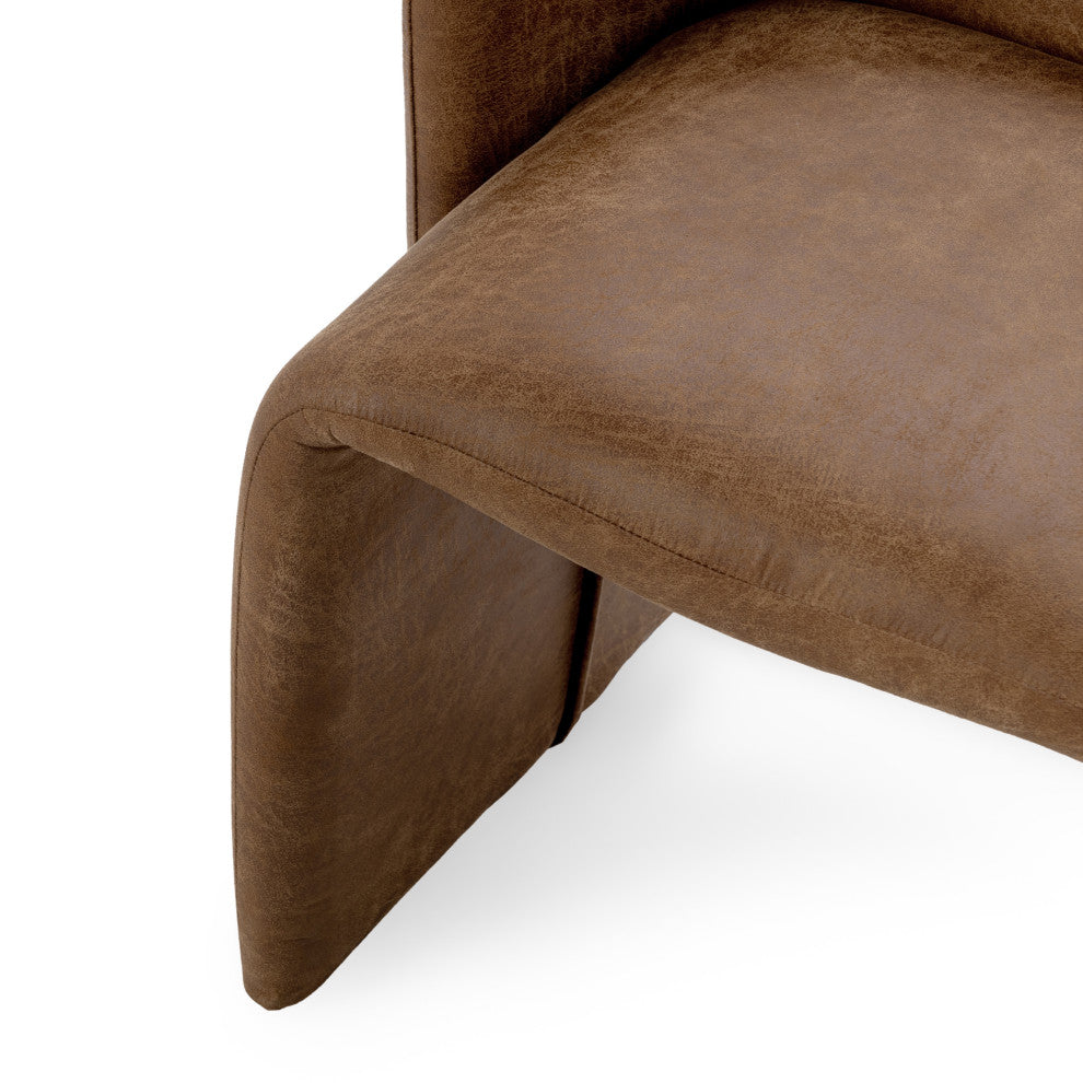 Halstead Upholstered Fabric Dining Chair, Cognac Leather