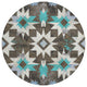 Machine Washable Indoor/Outdoor Chantille ACN1893 Brown 8' x 8' Round Rug
