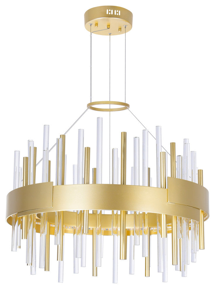 Millipede 20 in LED Satin Gold Chandelier