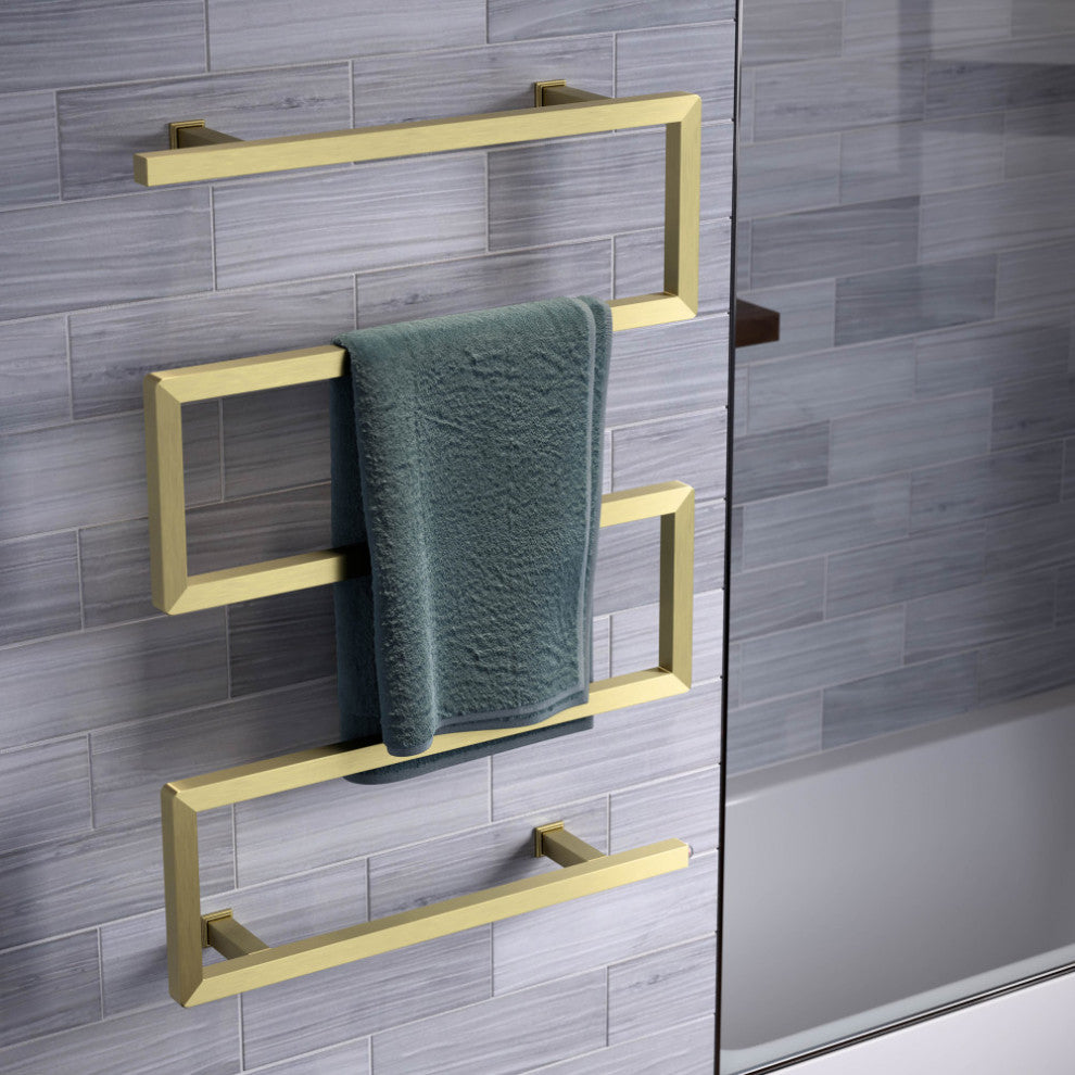 Voltaire 5-Bar Electric Towel Warmer, Brushed Gold