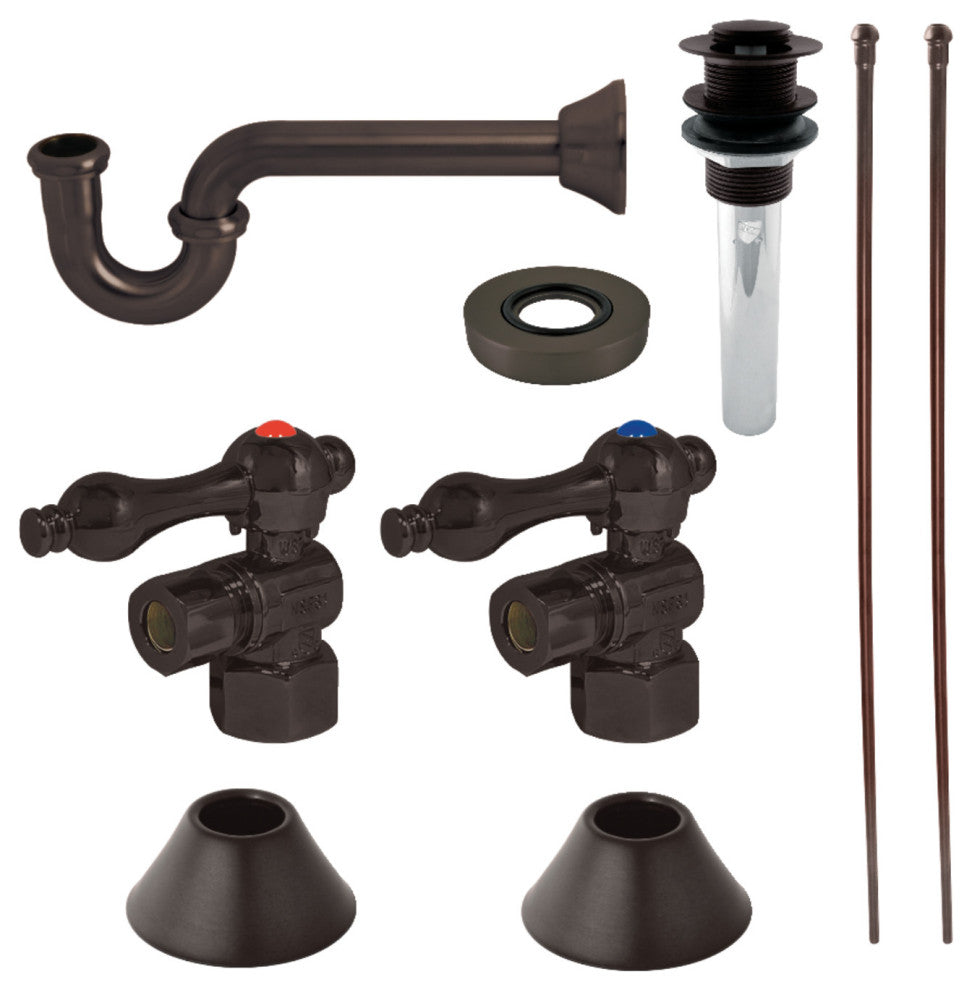 Plumbing Sink Trim Kit, P-Trap and Drain, Oil Rubbed Bronze
