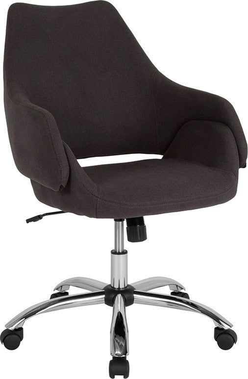 Madrid Home and Office Upholstered Mid-Back Chair, Black Fabric
