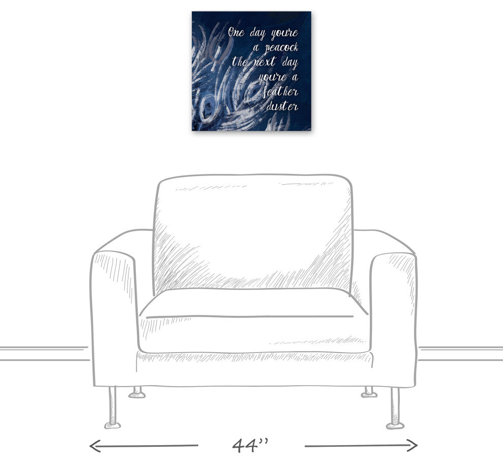 Peacock Feather Duster 2 16x16 Canvas Wall Art