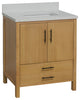 California 30" Bathroom Vanity, Blonde, Matte White