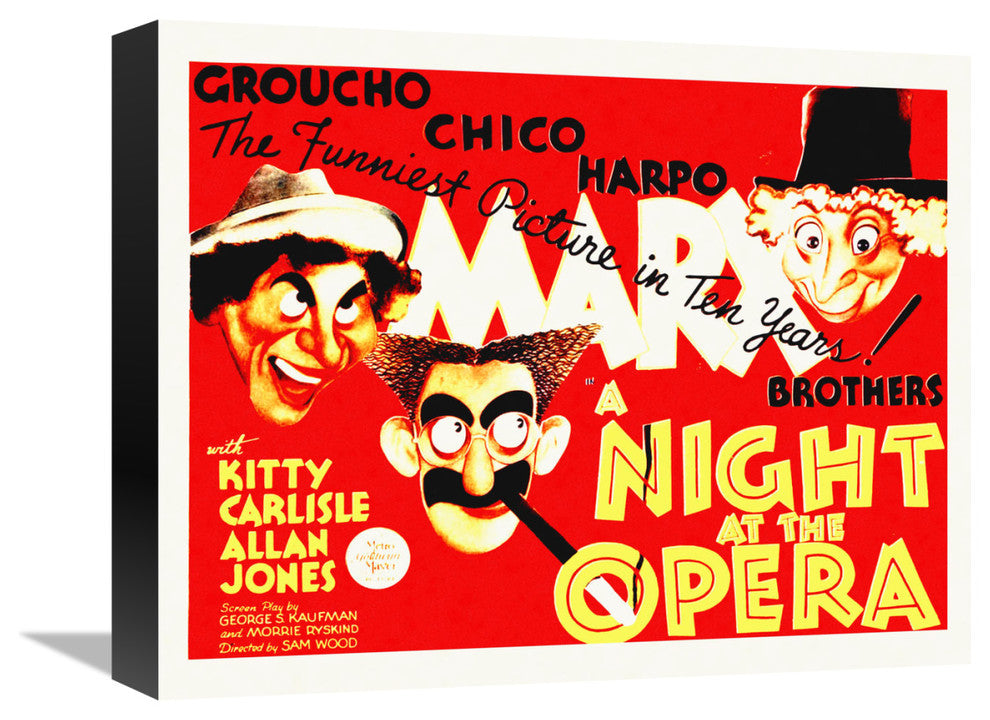 "Marx Brothers - A Night at the Opera 01" Canvas Giclee, 16"x13"