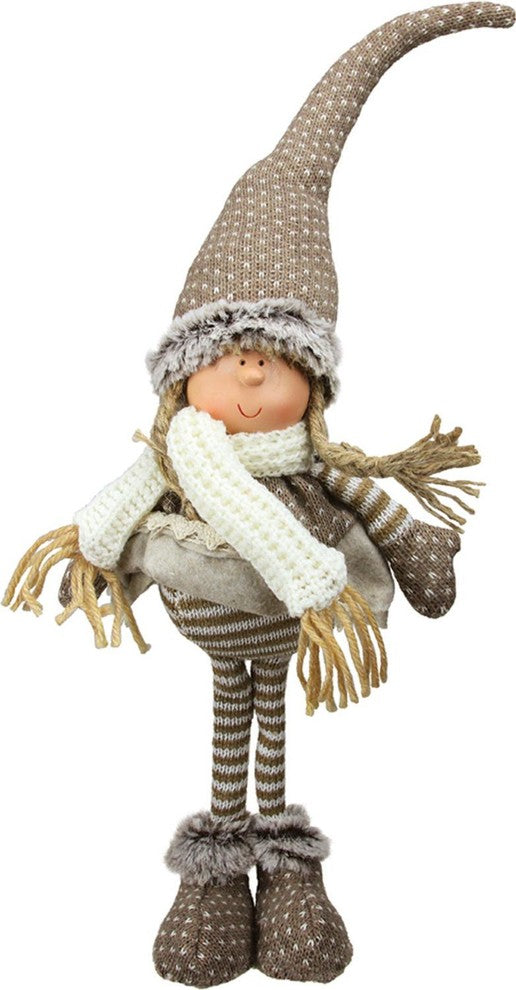 19" Decorative Standing Nordic Girl in a Dress Table Top Christmas Figure