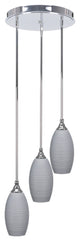 Empire 3-Light Cluster Pendalier, Chrome/Gray Matrix