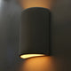 Ellie Half Cylinder Outdoor Wall Light, Paintable Bisque, Open Top