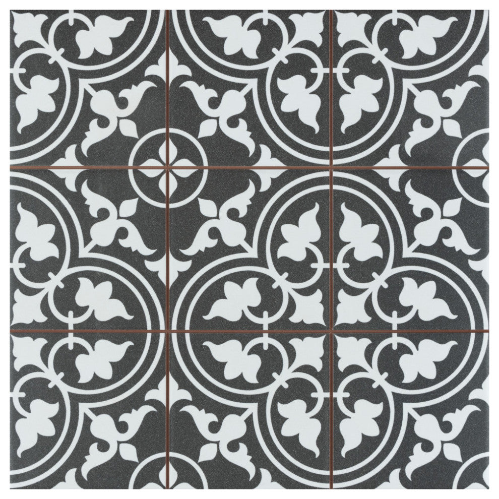 Harmonia Classic Ceramic Floor and Wall Tile, Classic Black