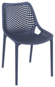 Air Maya Square Dining Set With White Table and 4 Dark Gray Chairs