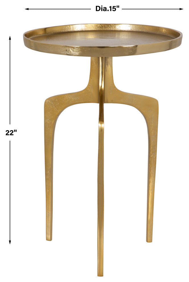 22" Teapoy Soft Gold Accent Table