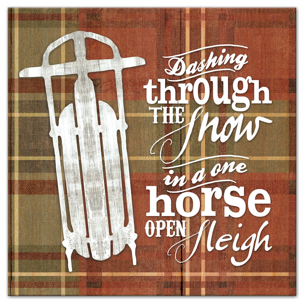 Dashing Through the Snow Canvas Wall Art, 16"x16"