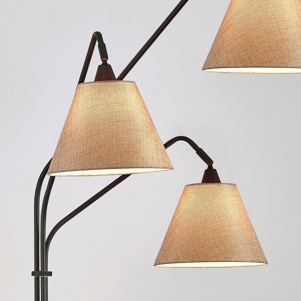 Midtown 3-Light Arch Floor Lamp, Dark Bronze/Brown