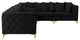 Tremblay Modular Sectional, Black, L-Shaped, 6-Piece: Armless (3), Corner (3)