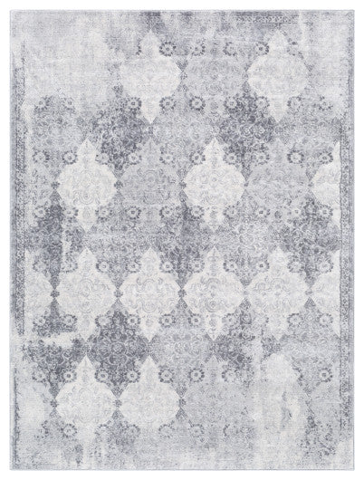 Surya Roma ROM-2316 6'7"x9' Rug, Medium Gray/Light Gray/White
