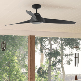 Hunter 60" Mosley ENERGY STAR Matte Black Damp Rated Fan and Wall Control