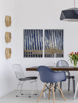 Blue Verticals Diptych, 48"x36"