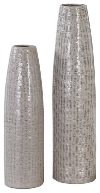 Sara Textured Ceramic Vases, Set of 2 Designed by Grace Feyock