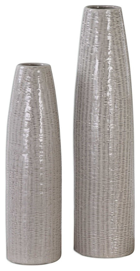 Sara Textured Ceramic Vases, Set of 2 Designed by Grace Feyock