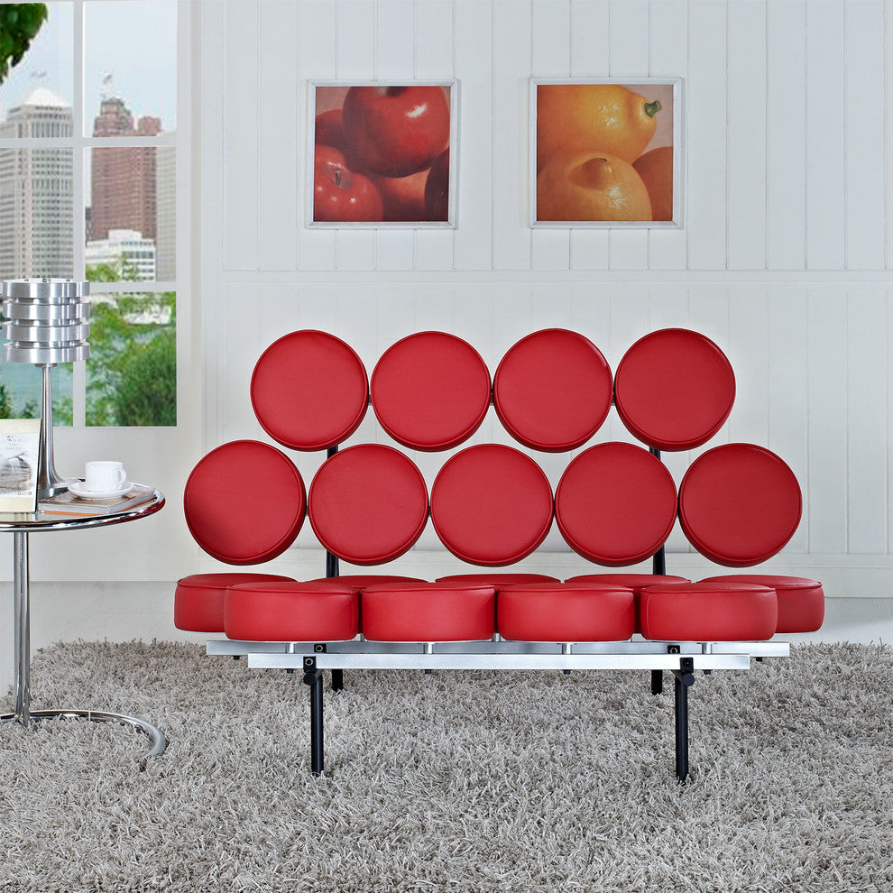 Modern Contemporary Living Room Sofa Red