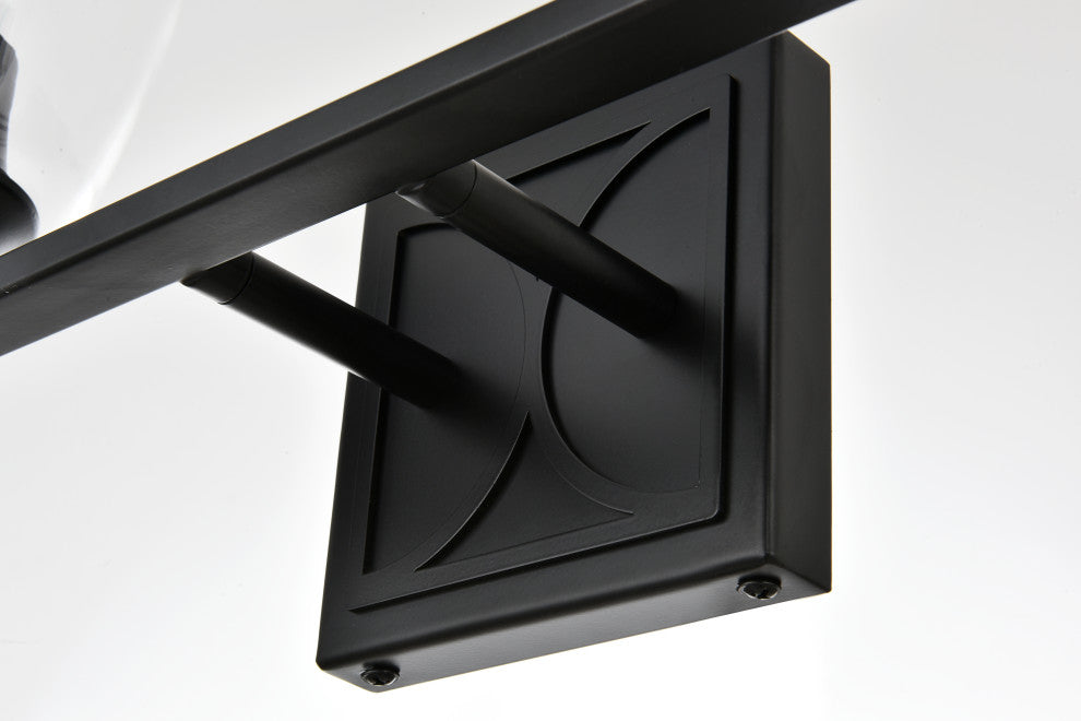 2 Light Black And Clear Bath Sconce