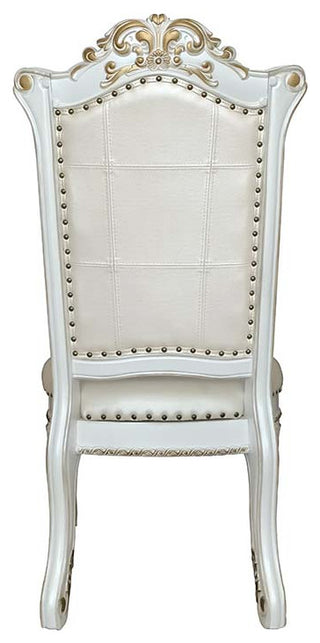Acme Vendom Side Chair Set-2 PU and Antique Pearl Finish DN01348