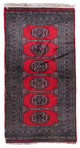 Handmade Vintage Uzbek Bukhara Rug 3'x6.1', 92cmx186cm 1970s