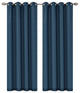Tweed Drapery Curtain Panels with Grommets, London Blue