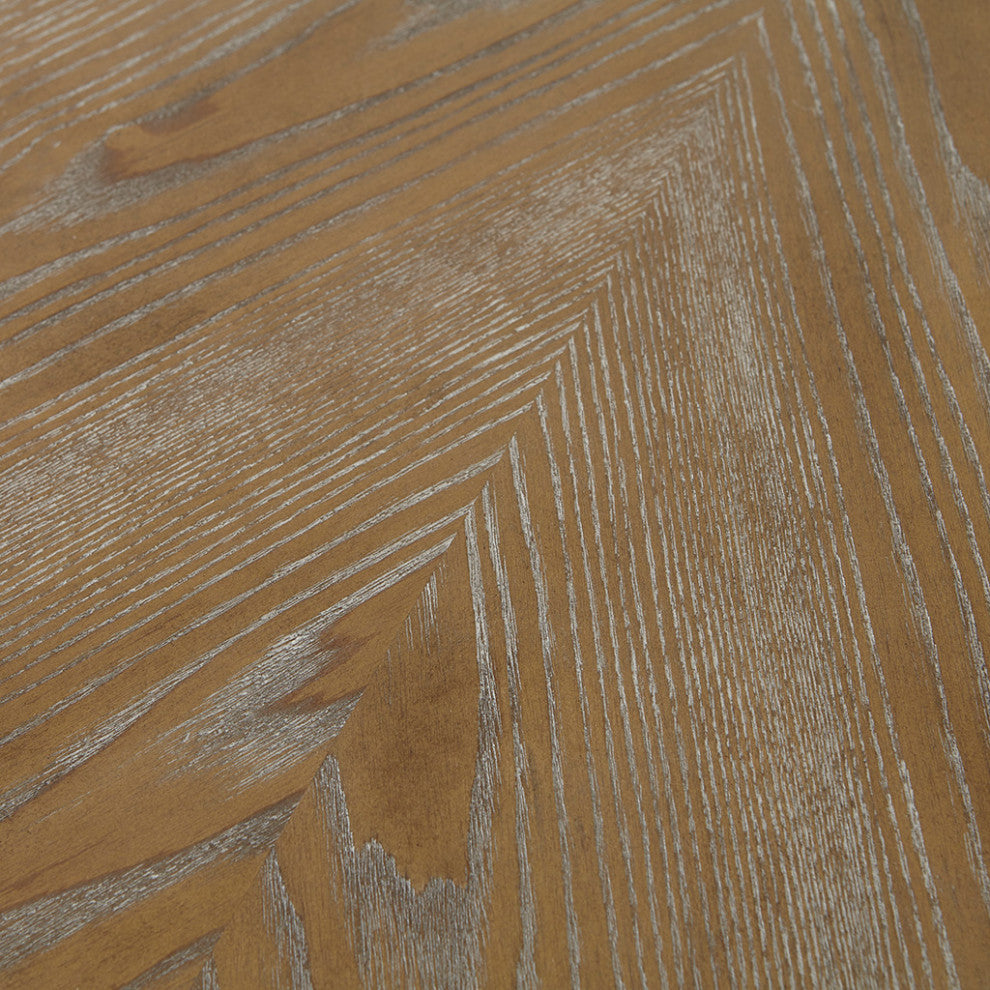 Madison Park Wood  Mid-century Modern Dining Table, Reclaimed Walnut/Antique Cream, Dining Table