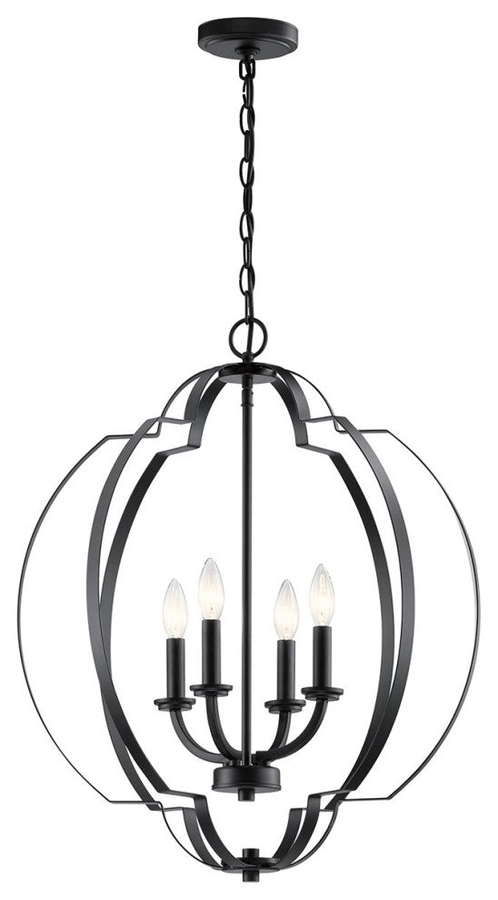 Kichler Voleta Large Foyer Pendant, Black, 4