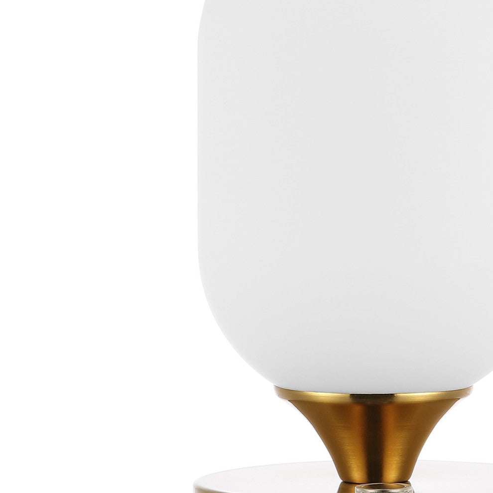 Eli 8" Bohemian Farmhouse Iron Rechargeable Integrated LED Table Lamp, Gold