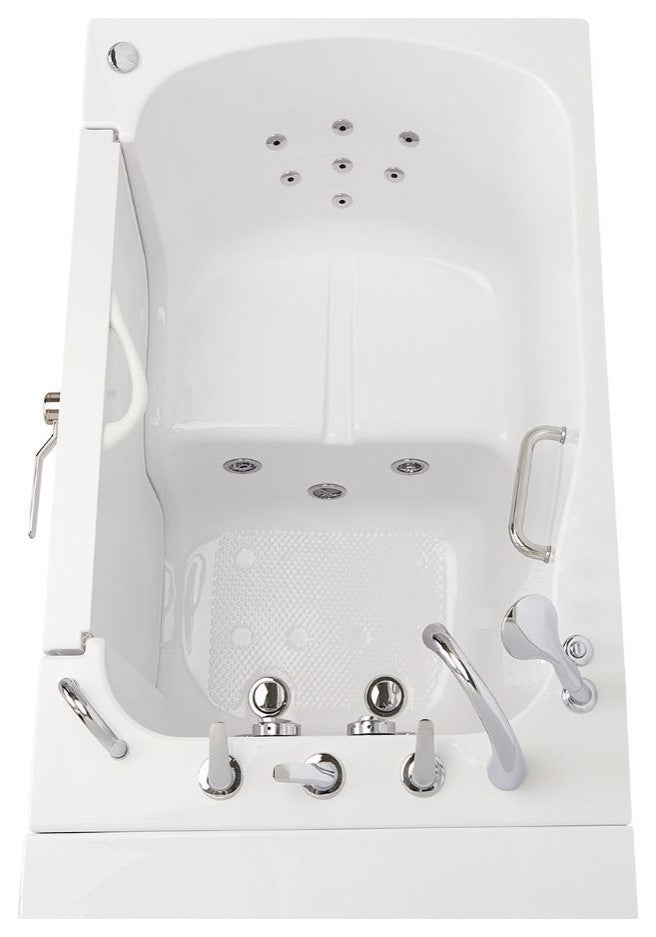 Ella Wheelchair Transfer 36"x55" Acrylic Walk-In Bathtub,Faucet, 2" Dual Drain,