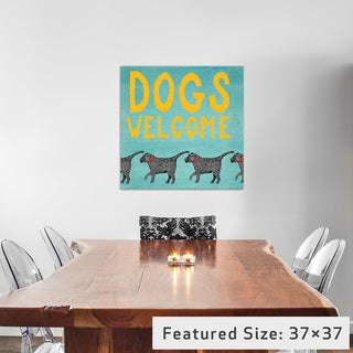 "Dogs Welcome Gallery" by Stephen Huneck, 26x26x1.5"